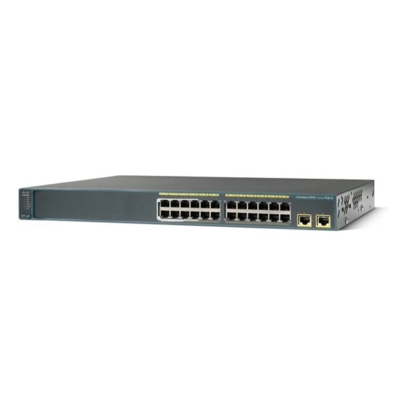 Cisco WS-C2960-24TT-L 2960 Series switch with (24) 10/100 Ethernet ports and (2) fixed 10/100/1000 Ethernet uplink ports & 2 SFP Ports