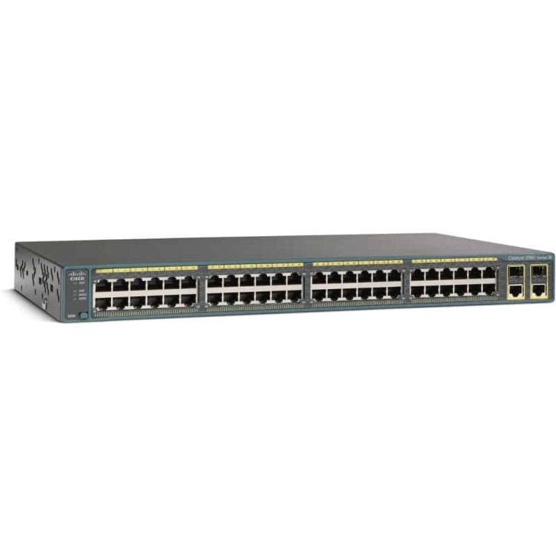 Cisco WS-C2960-48TC-S 2960 Series switch with (48) 10/100 Ethernet ports and (2) fixed 10/100/1000 Ethernet uplink ports & 2 SFP Ports